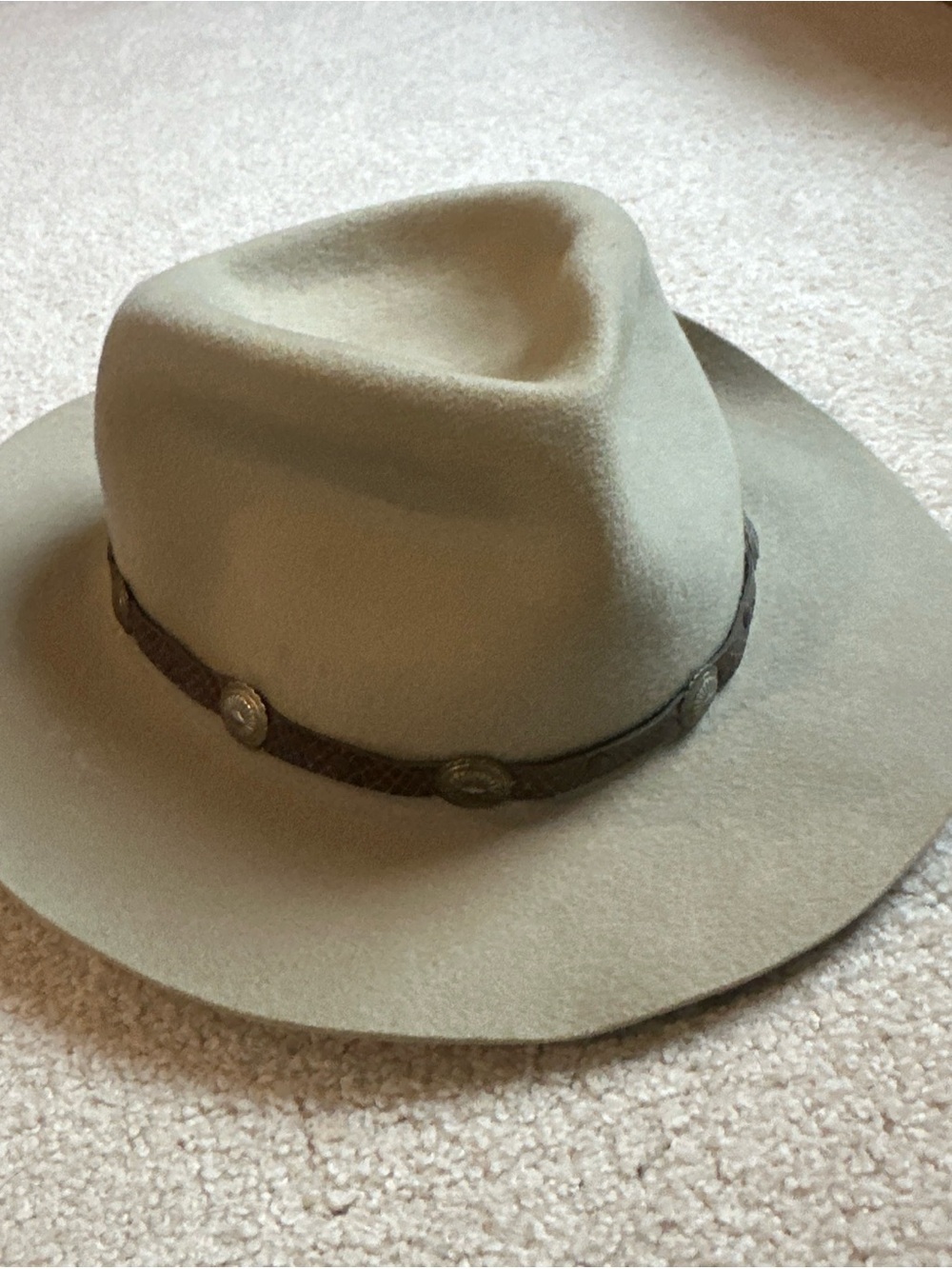 Outback Trading 2X Felt Cowboy Hat with Decorative Band - Light Taupe - Picture 1 of 16